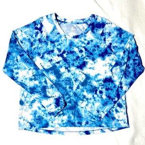RBX Tie-Dye Long Sleeve Top. Soft Crew Neck Top. Large 90% polyester 10% Spandex